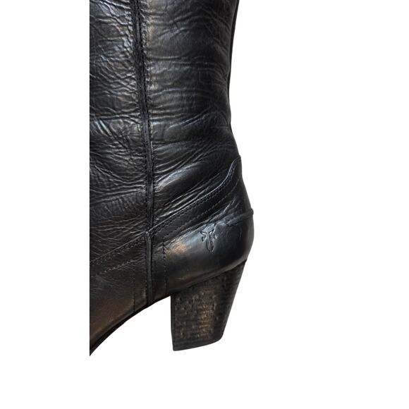 Frye Black Leather Western Knee-High Boots Size 10M Pointed Toe - Picture 17 of 17